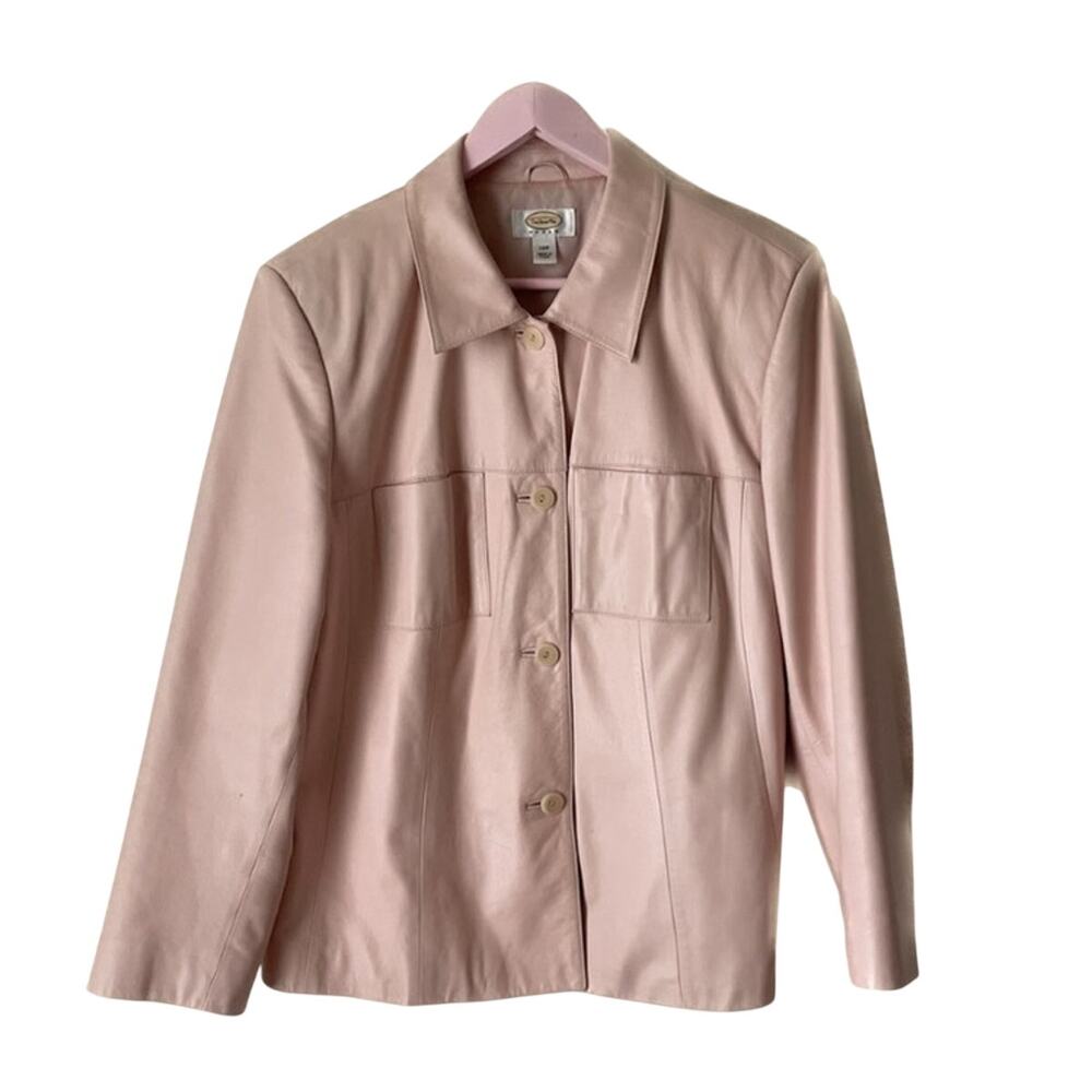 Talbots Vintage Pink Leather Jacket
